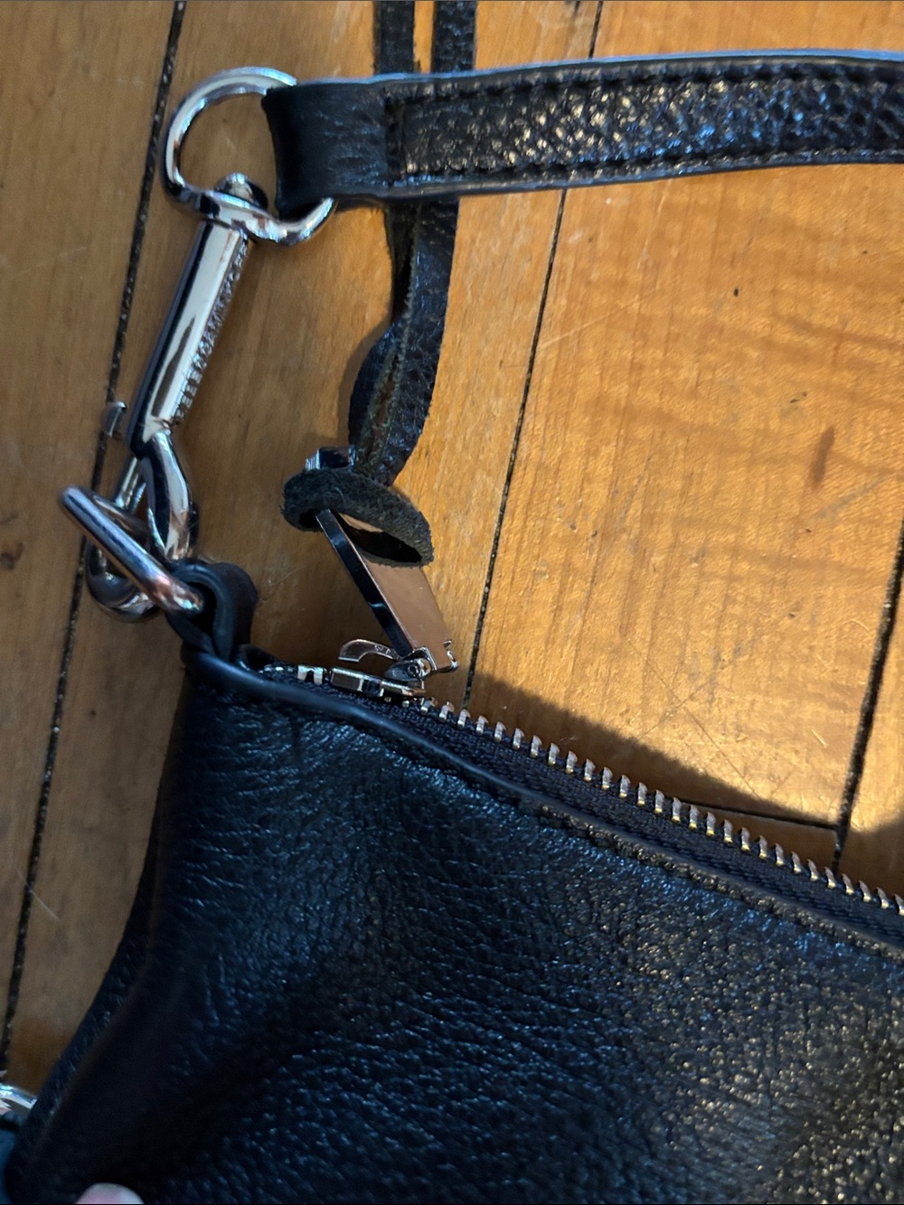 EUC Rebecca Minkoff Black Pebble Leather Fringe Moto Satchel Crossbody Tassels - Picture 8 of 14